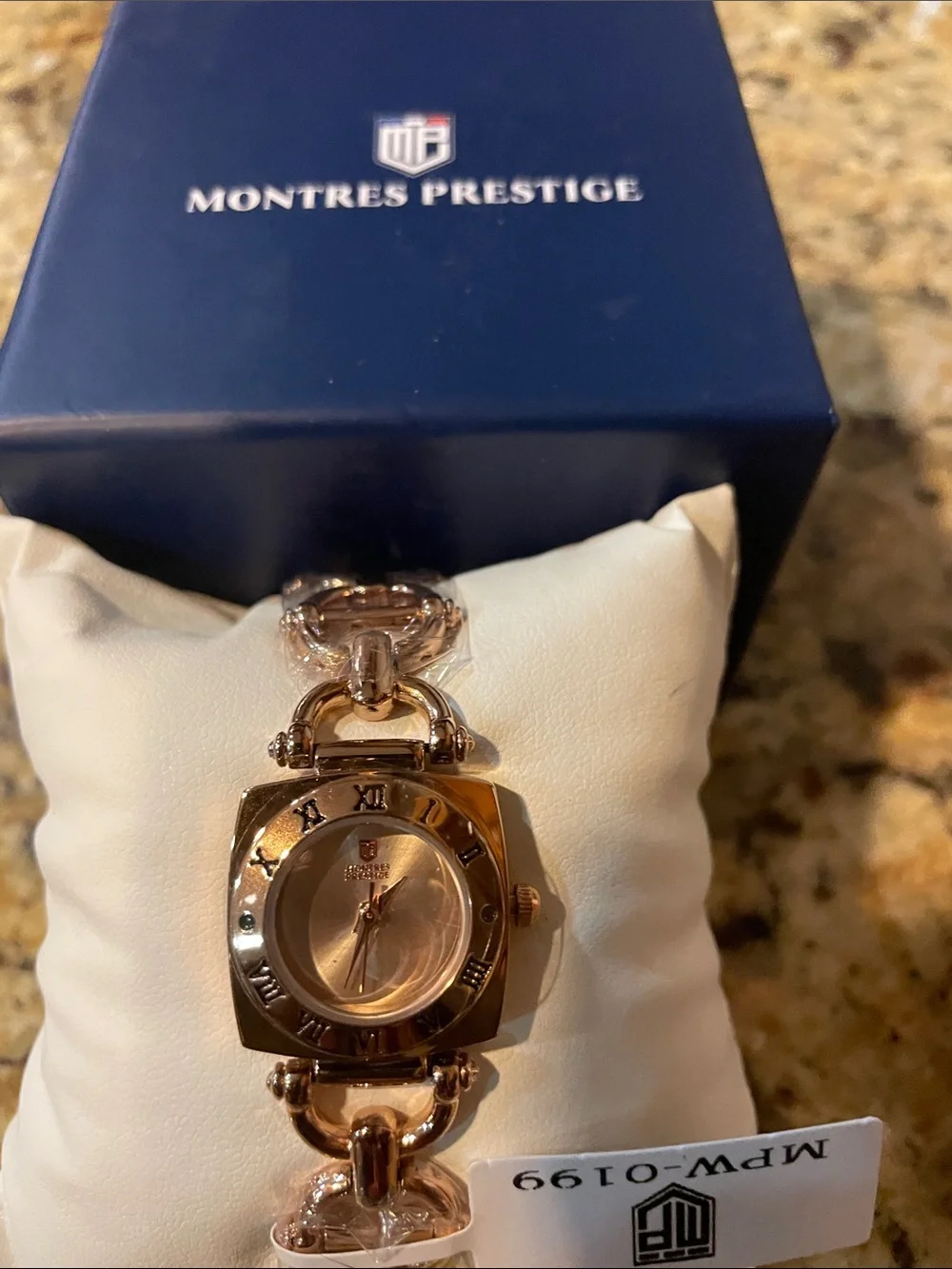 Montres Prestige Rose Gold Tone Women's Bracelet Watch